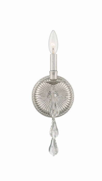 Crystorama 5011-OS-CL-MWP One Light Wall Sconce, Olde Silver