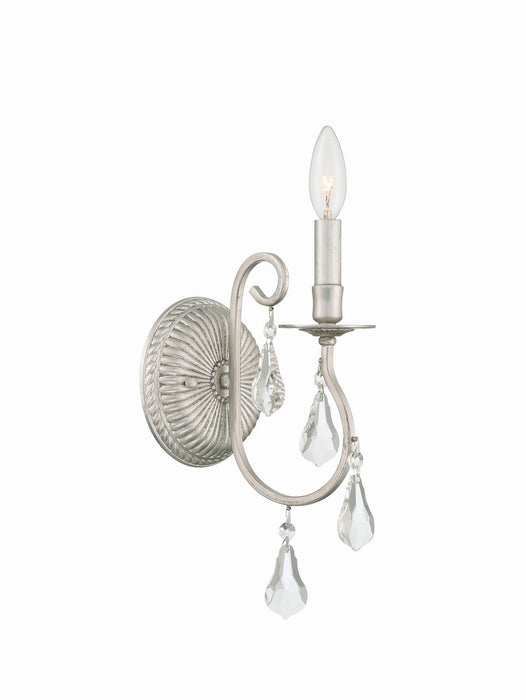 Crystorama 5011-OS-CL-MWP One Light Wall Sconce, Olde Silver