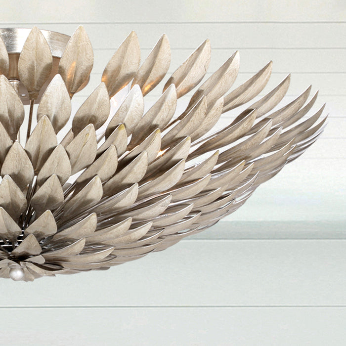 Crystorama 507-SA Six Light Flush Mount, Antique Silver