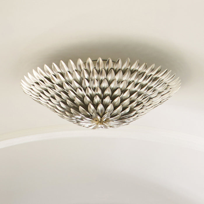 Crystorama 507-SA Six Light Flush Mount, Antique Silver