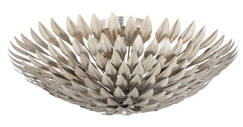 Crystorama 507-SA Six Light Flush Mount, Antique Silver