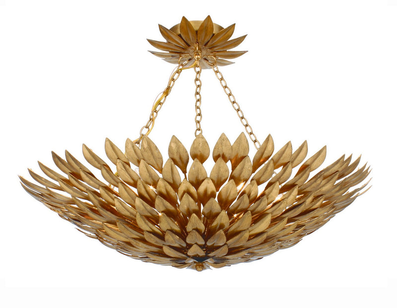 Crystorama 517-GA_CEILING Six Light Semi Flush Mount, Antique Gold