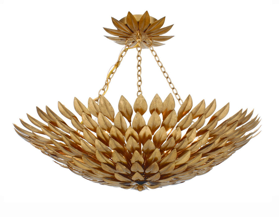 Crystorama 517-GA_CEILING Six Light Semi Flush Mount, Antique Gold