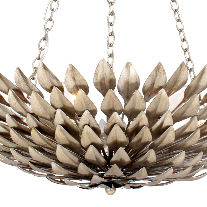 Crystorama 517-SA Six Light Chandelier, Antique Silver