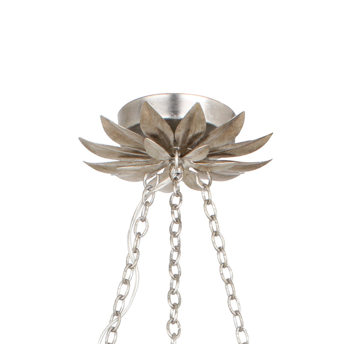 Crystorama 517-SA Six Light Chandelier, Antique Silver