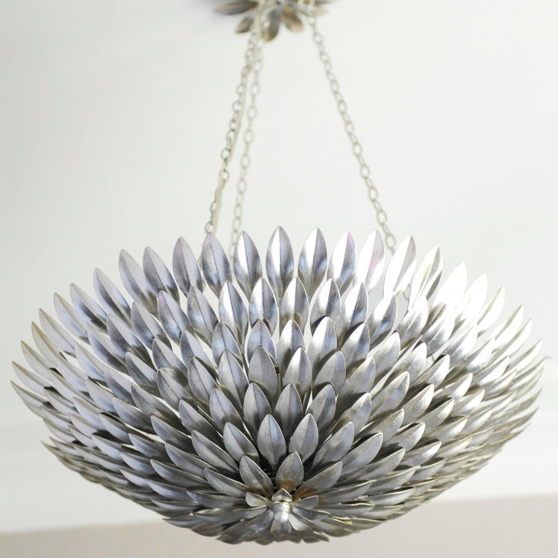 Crystorama 517-SA Six Light Chandelier, Antique Silver