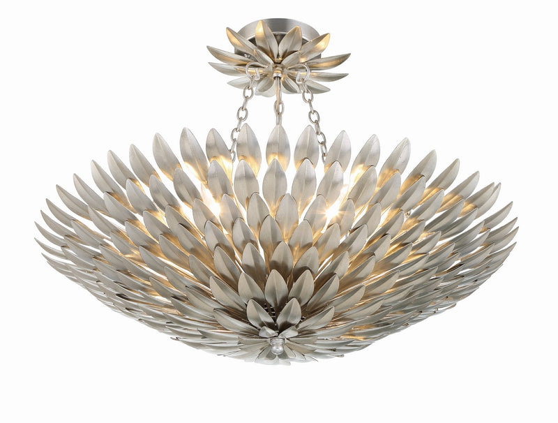 Crystorama 517-SA_CEILING Six Light Semi Flush Mount, Antique Silver