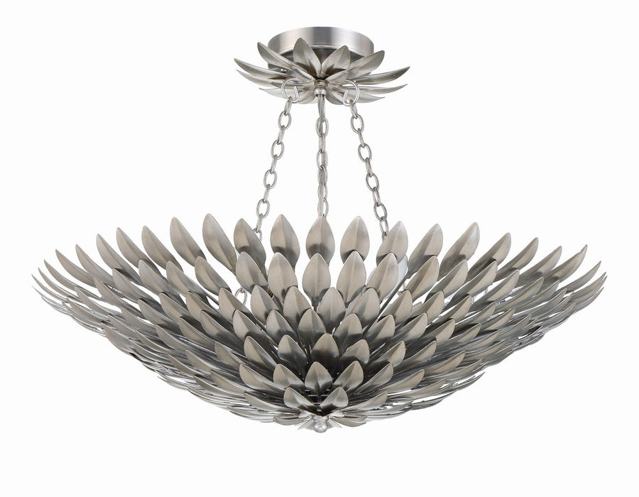 Crystorama 517-SA_CEILING Six Light Semi Flush Mount, Antique Silver