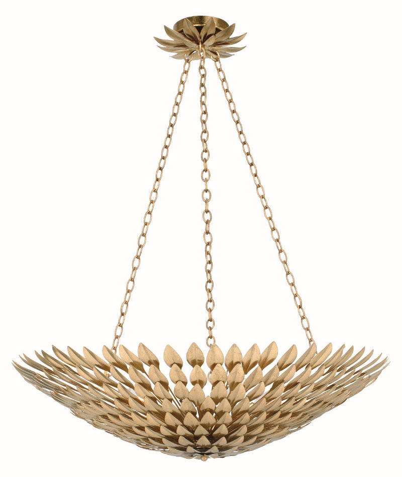 Crystorama 519-GA Eight Light Chandelier, Antique Gold