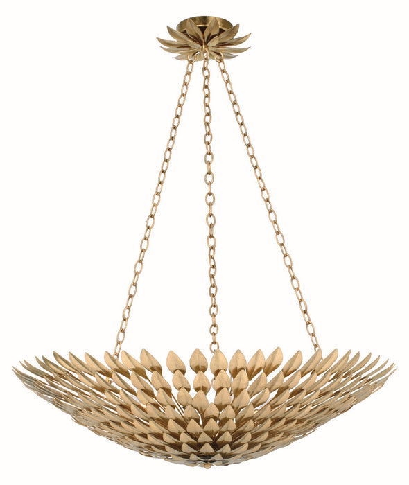 Crystorama 519-GA Eight Light Chandelier, Antique Gold