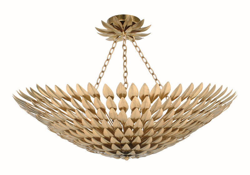 Crystorama 519-GA_CEILING Eight Light Semi Flush Mount, Antique Gold
