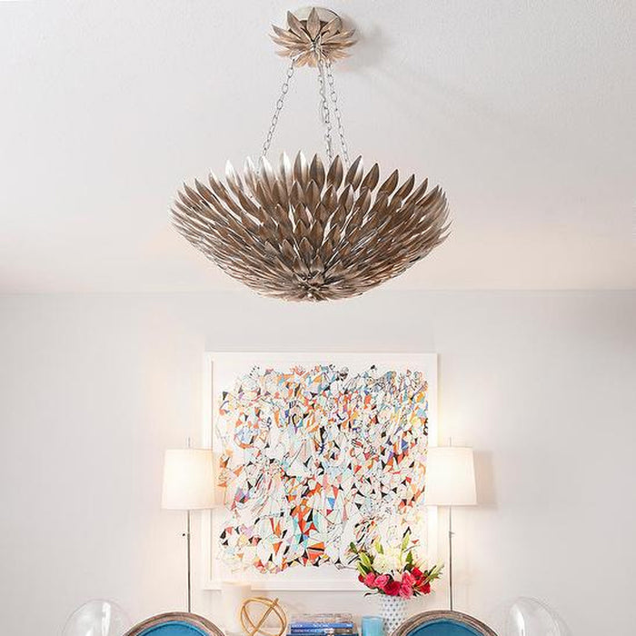 Crystorama 519-SA Eight Light Chandelier, Antique Silver