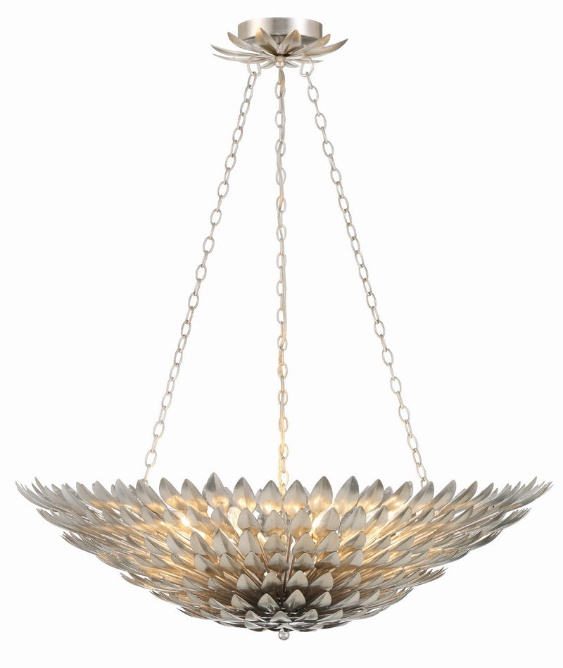 Crystorama 519-SA Eight Light Chandelier, Antique Silver