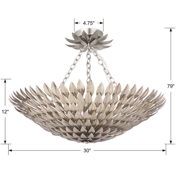 Crystorama 519-SA_CEILING Eight Light Semi Flush Mount, Antique Silver