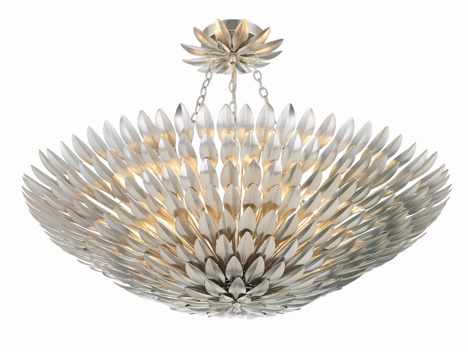 Crystorama 519-SA_CEILING Eight Light Semi Flush Mount, Antique Silver
