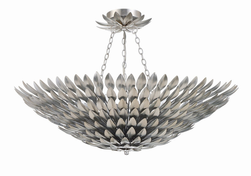 Crystorama 519-SA_CEILING Eight Light Semi Flush Mount, Antique Silver