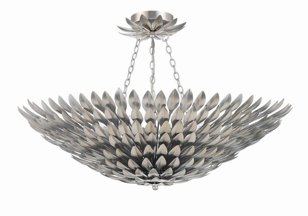 Crystorama 519-SA_CEILING Eight Light Semi Flush Mount, Antique Silver