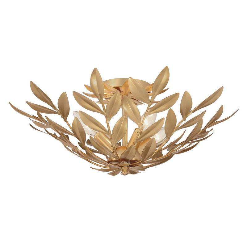 Crystorama 560-GA Four Light Semi Flush Mount, Antique Gold