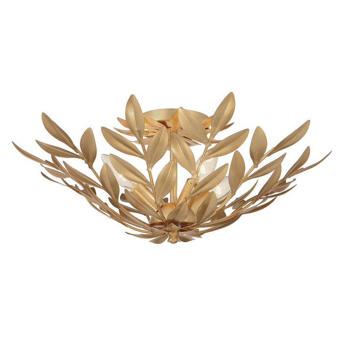 Crystorama 560-GA Four Light Semi Flush Mount, Antique Gold