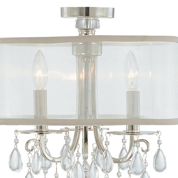 Crystorama 5623-CH_CEILING Three Light Semi Flush Mount, Polished Chrome