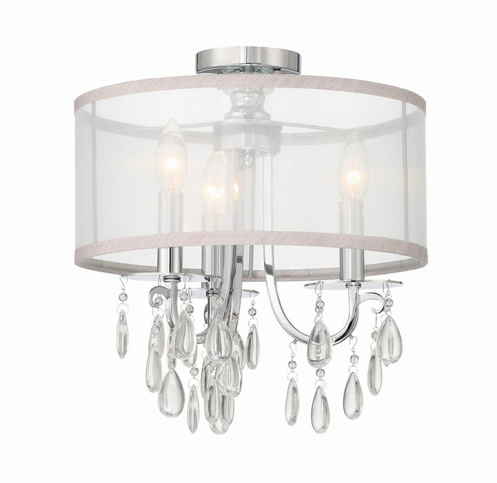 Crystorama 5623-CH_CEILING Three Light Semi Flush Mount, Polished Chrome
