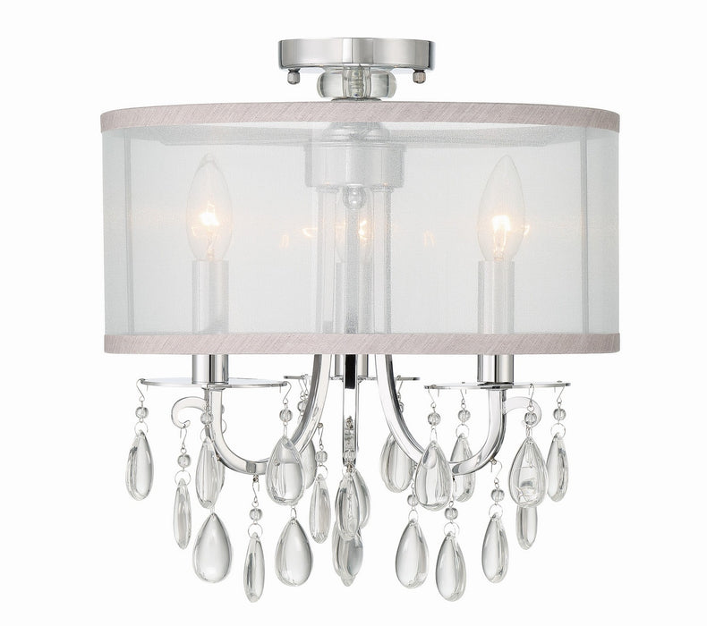Crystorama 5623-CH_CEILING Three Light Semi Flush Mount, Polished Chrome