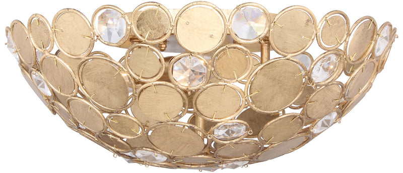 Crystorama 565-GA Three Light Chandelier, Antique Gold