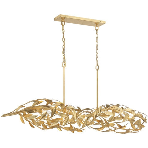 Crystorama 567-GA Six Light Linear Chandelier, Antique Gold