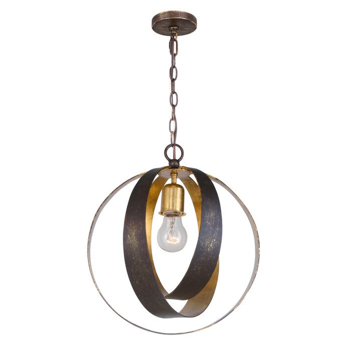 Crystorama 580-EB-GA One Light Mini Chandelier, English Bronze + Antique Gold
