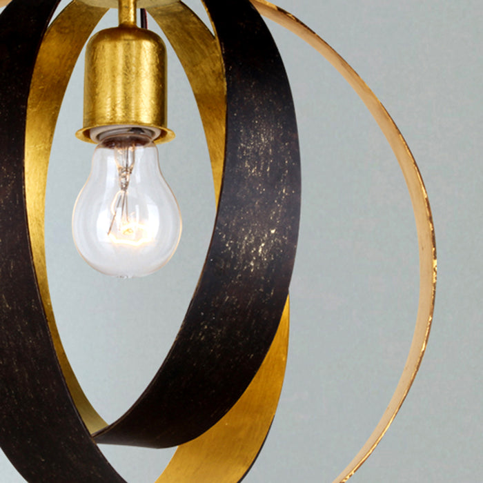 Crystorama 580-EB-GA One Light Mini Chandelier, English Bronze + Antique Gold