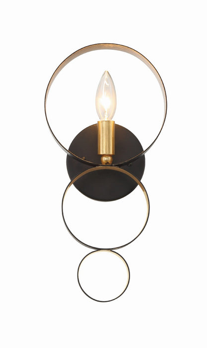 Crystorama 581-EB-GA One Light Wall Sconce, English Bronze + Antique Gold