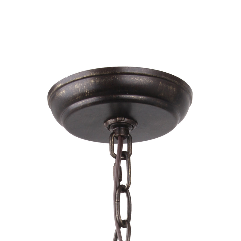 Crystorama 585-EB-GA Six Light Chandelier, English Bronze + Antique Gold