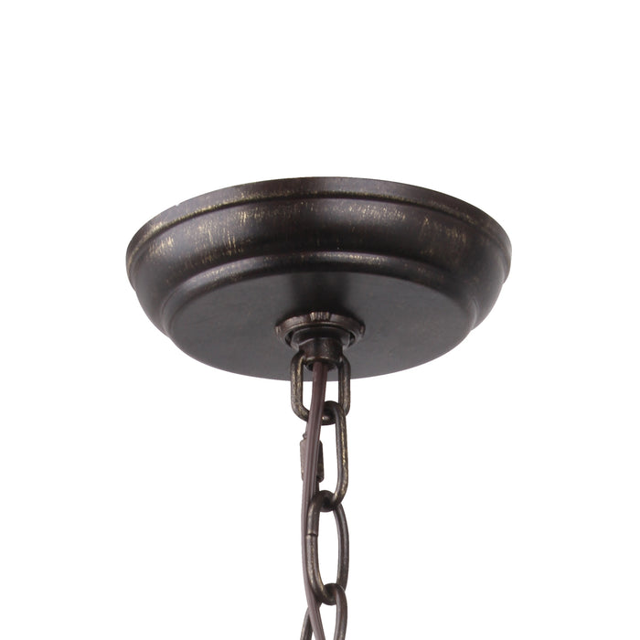 Crystorama 585-EB-GA Six Light Chandelier, English Bronze + Antique Gold