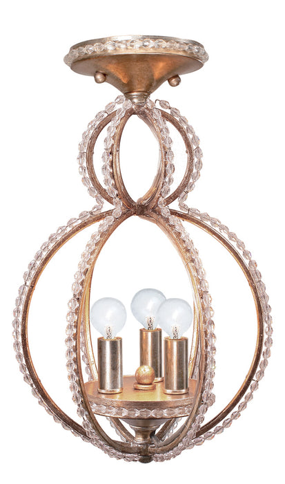 Crystorama 6760-DT_CEILING Three Light Semi Flush Mount, Distressed Twilight