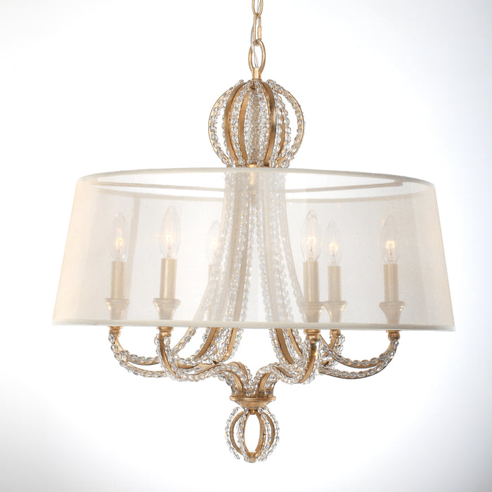 Crystorama 6767-DT Six Light Chandelier, Distressed Twilight