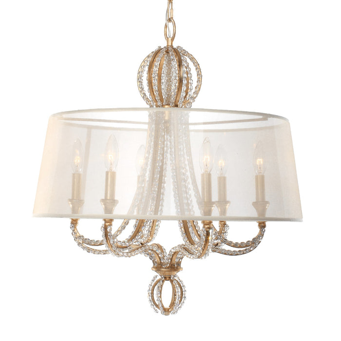Crystorama 6767-DT Six Light Chandelier, Distressed Twilight