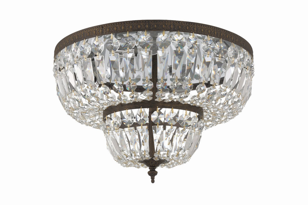 Crystorama 718-EB-CL-MWP Four Light Flush Mount, English Bronze