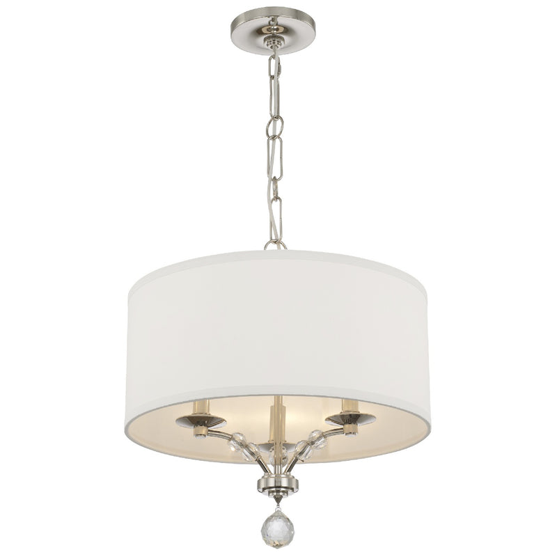 Crystorama 8005-PN Three Light Mini Chandelier, Polished Nickel