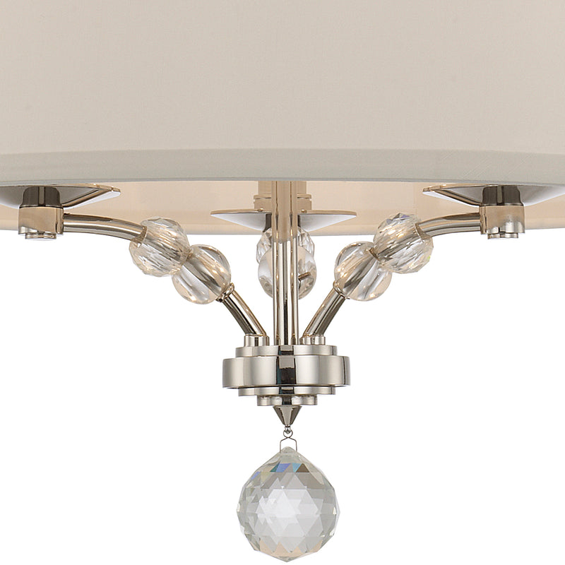 Crystorama 8005-PN Three Light Mini Chandelier, Polished Nickel