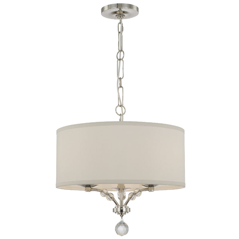 Crystorama 8005-PN Three Light Mini Chandelier, Polished Nickel