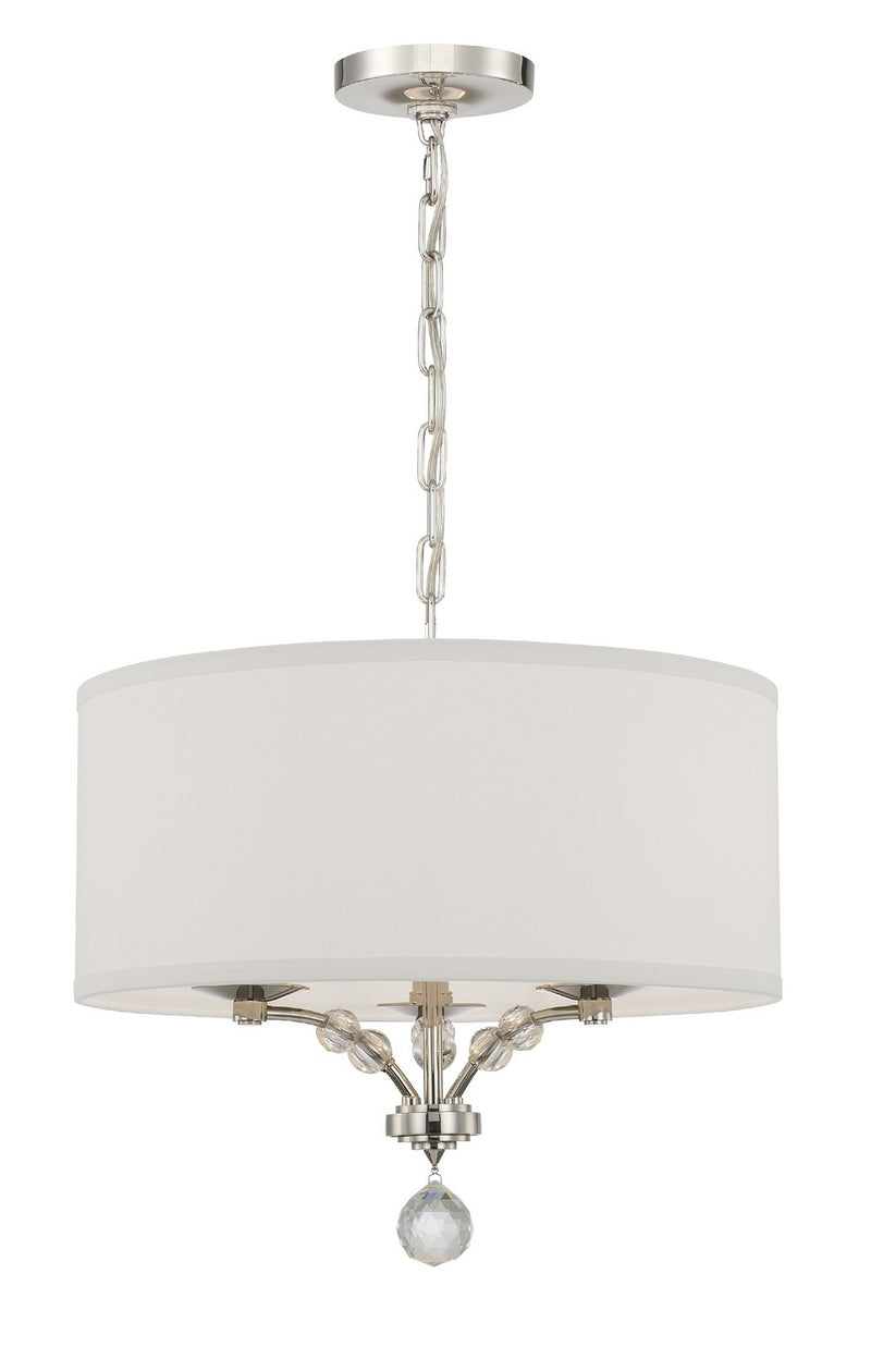 Crystorama 8005-PN Three Light Mini Chandelier, Polished Nickel