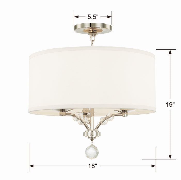 Crystorama 8005-PN_CEILING Three Light Semi Flush Mount, Polished Nickel