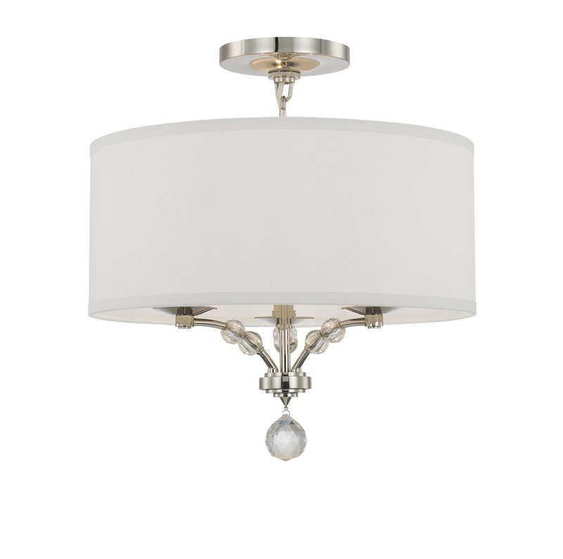 Crystorama 8005-PN_CEILING Three Light Semi Flush Mount, Polished Nickel