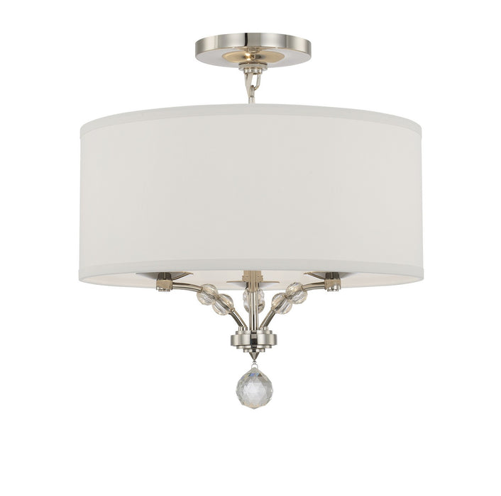 Crystorama 8005-PN_CEILING Three Light Semi Flush Mount, Polished Nickel