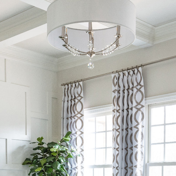 Crystorama 8006-PN Six Light Chandelier, Polished Nickel