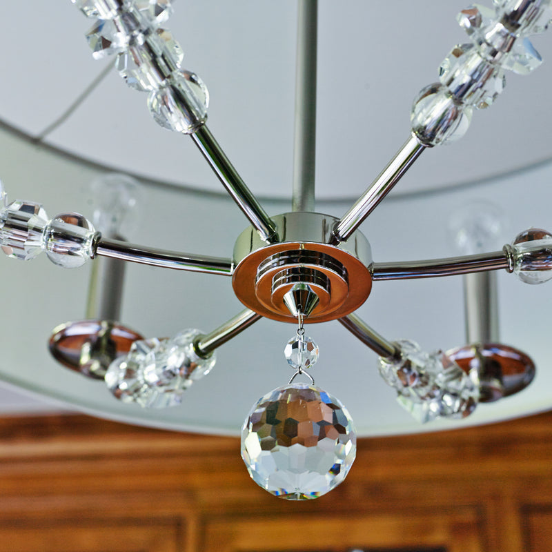 Crystorama 8006-PN Six Light Chandelier, Polished Nickel