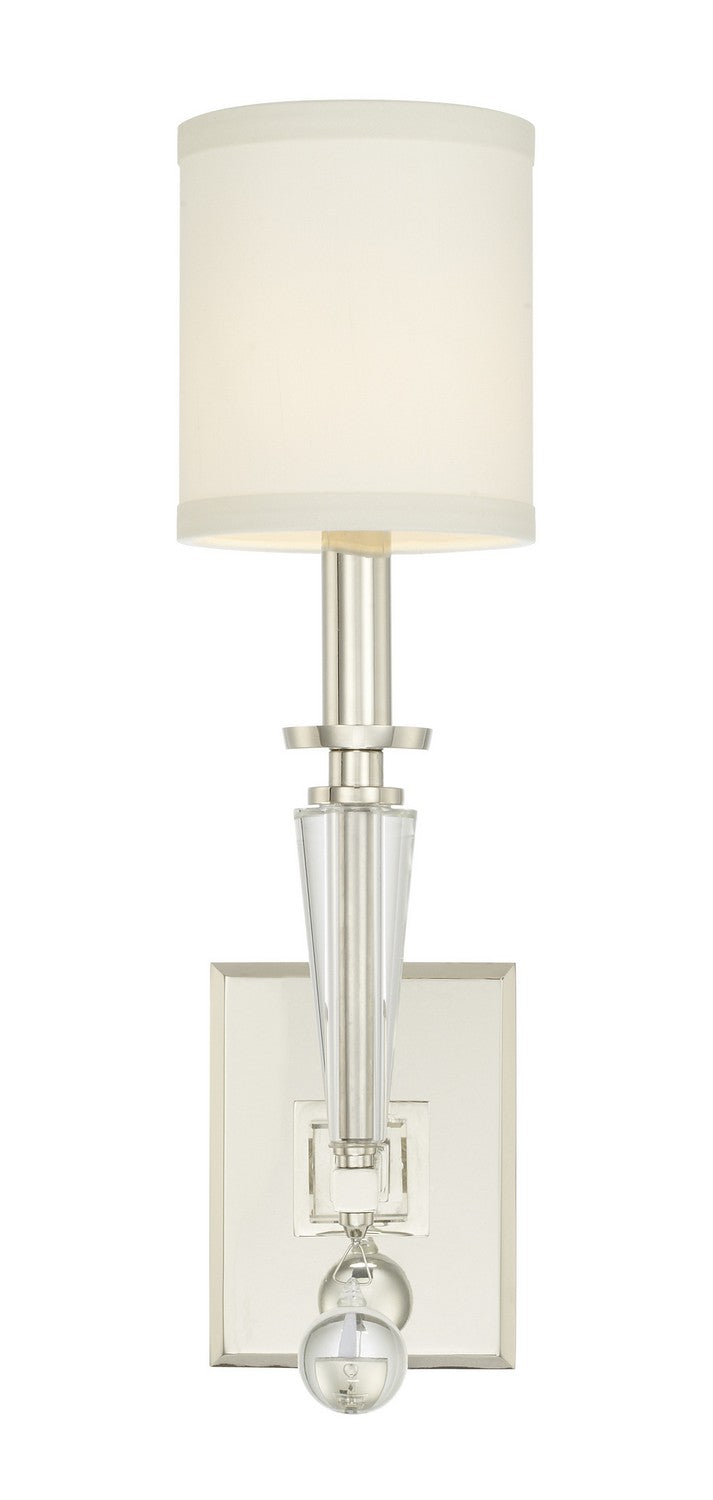 Crystorama 8101-PN One Light Wall Sconce, Polished Nickel