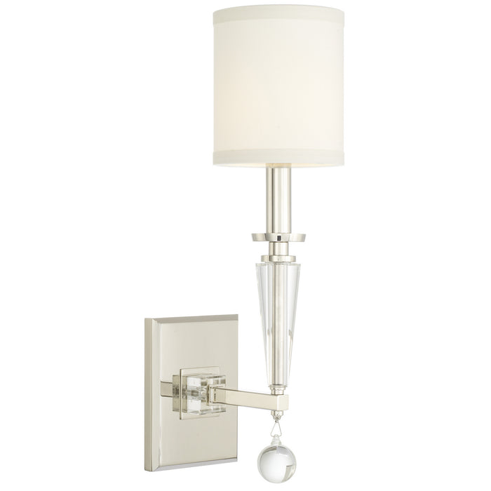 Crystorama 8101-PN One Light Wall Sconce, Polished Nickel