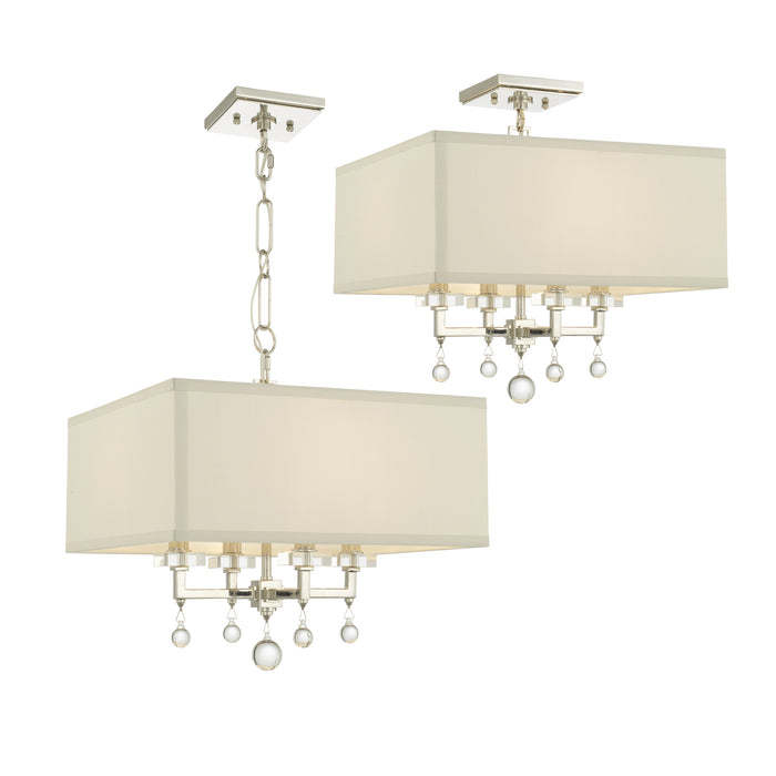 Crystorama 8105-PN Four Light Chandelier, Polished Nickel
