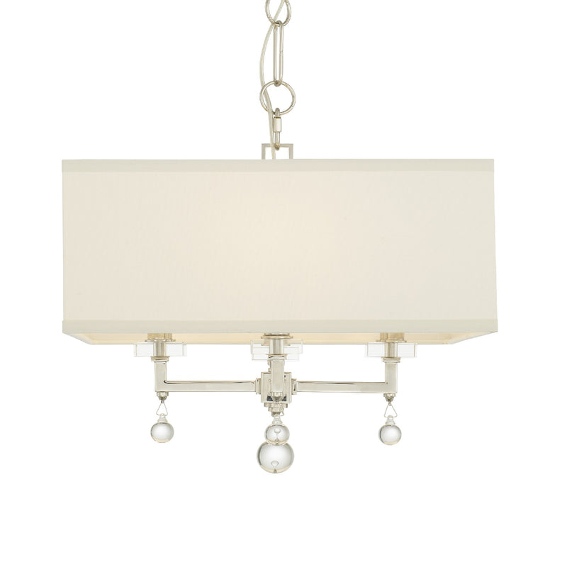 Crystorama 8105-PN Four Light Chandelier, Polished Nickel